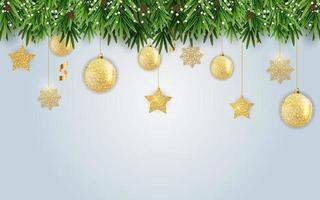 New Year and Merry Christmas Background. Vector Illustration