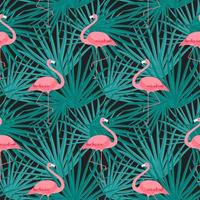 Colorful Pink Flamingo Seamless Pattern Background. Vector Illustration