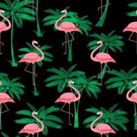 Colorful Pink Flamingo Seamless Pattern Background. Vector Illustration