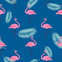 Colorful Pink Flamingo Seamless Pattern Background. Vector Illustration