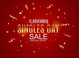 November 11 Singles Day Sale Abstract Background.. Vector Illustration