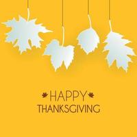 Abstract Vector Illustration Autumn Happy Thanksgiving Background with Falling Autumn Leaves