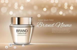 Design Cosmetics Product  Template for Ads or Magazine Background. 3D Realistic Vector Iillustration