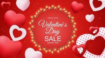 Valentines Day Sale, Discont Card. Vector Illustration