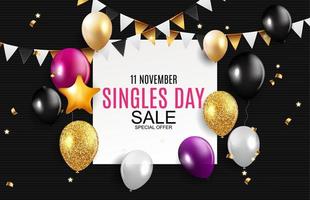 November 11 Singles Day Sale Abstract Background.. Vector Illustration