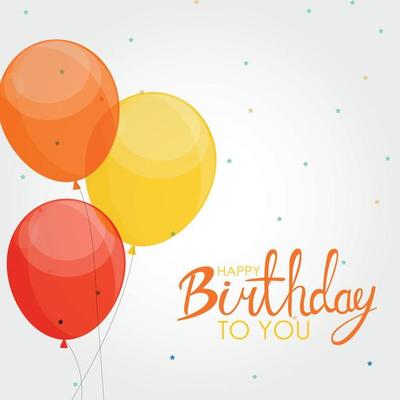 Abstract Happy Birthday Balloon Background Card Template Vector Illustration