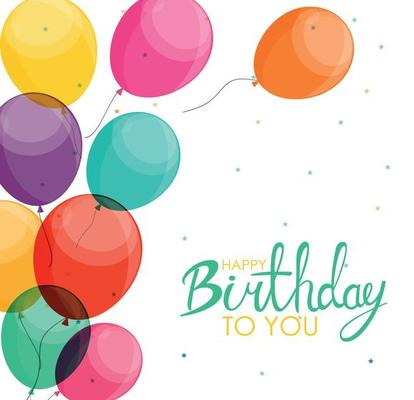 Abstract Happy Birthday Balloon Background Card Template Vector Illustration