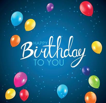 Abstract Happy Birthday Balloon Background Card Template Vector Illustration