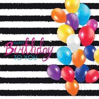 Abstract Happy Birthday Balloon Background Card Template Vector Illustration