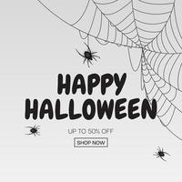 Happy Halloween, Shop Now poster Template Background. Vector Illustration