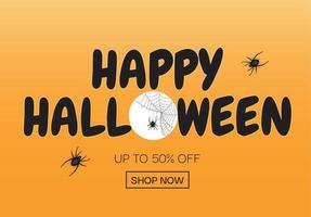 Happy Halloween, Shop Now poster Template Background. Vector Illustration