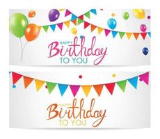 Abstract Happy Birthday Balloon Background Card Template Vector Illustration