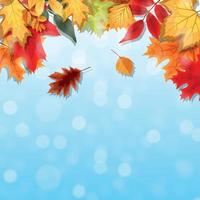 Abstract Vector Illustration Background with Falling Autumn Leaves.