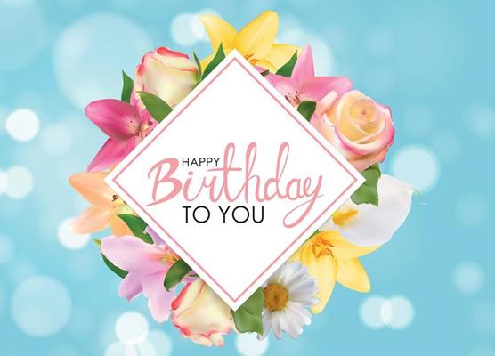 Abstract Happy Birthday Balloon Background Card Template Vector Illustration