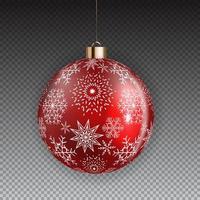 New Year and Christmas Ball on Transparent Background. Vector Illustration