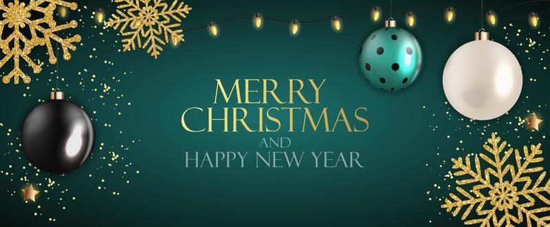 Holiday New Year and Merry Christmas Background. Vector Illustration