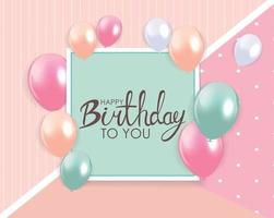 Abstract Happy Birthday Background Card Template Vector Illustration