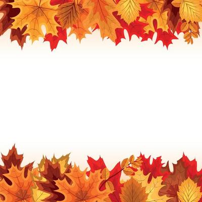 Abstract Vector Illustration Background with Falling Autumn Leaves.