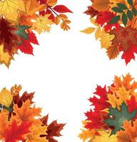 Abstract Vector Illustration Background with Falling Autumn Leaves.