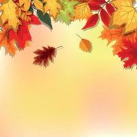 Abstract Vector Illustration Background with Falling Autumn Leaves.