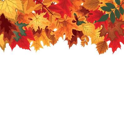 Abstract Vector Illustration Background with Falling Autumn Leaves.