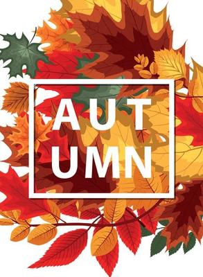 Abstract Vector Illustration Background with Falling Autumn Leaves.