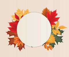 Abstract Vector Illustration Background with Falling Autumn Leaves.