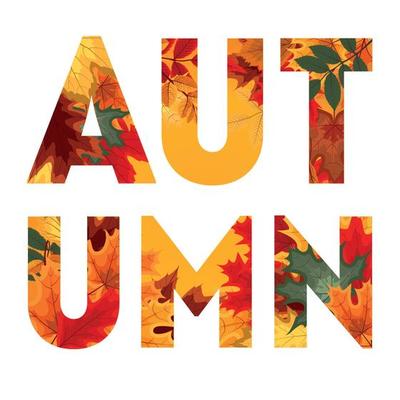 Abstract Vector Illustration Background with Falling Autumn Leaves.