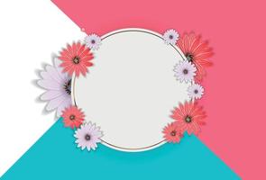 Abstract Flower Realistic Vector Frame Background