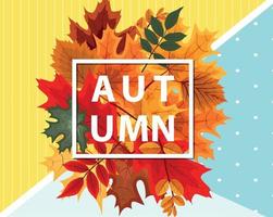 Abstract Vector Illustration Background with Falling Autumn Leaves.