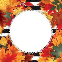 Abstract Vector Illustration Background with Falling Autumn Leaves.