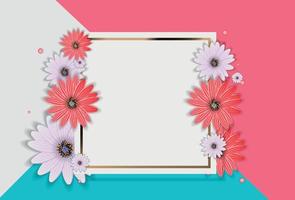 Abstract Flower Realistic Vector Frame Background