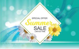 Summer Sale Banner Template for your Business. Vector Illustration