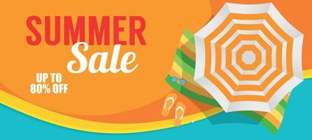 Summer Sale Banner Template for your Business. Vector Illustration