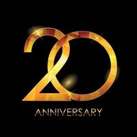 Template 20 Years Anniversary Congratulations Vector Illustration