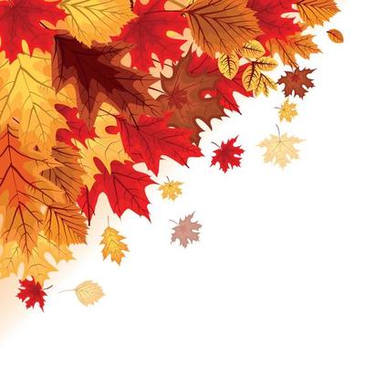 Abstract Vector Illustration Background with Falling Autumn Leaves.