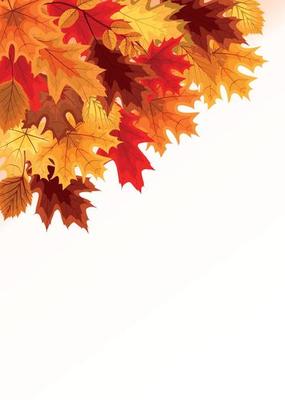 Abstract Vector Illustration Background with Falling Autumn Leaves.