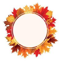 Abstract Vector Illustration Frame Background with Falling Autumn Leaves