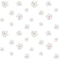 Colorful beautiful naturalistic white flower. Seamless pattern. Vector Illustration.