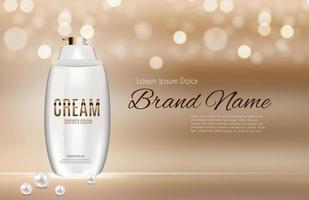 Design Cosmetics Product  Template for Ads or Magazine Background. Shower Cream. 3D Realistic Vector Iillustration