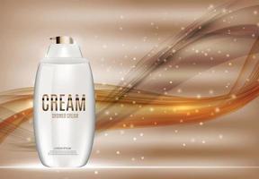 Design Cosmetics Product  Template for Ads or Magazine Background. Shower Cream. 3D Realistic Vector Iillustration