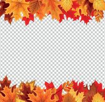 Abstract Vector Illustration Background with Falling Autumn Leaves on Transparent Background