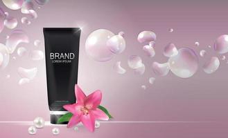 Design Cosmetics Product  Template for Ads or Magazine Background. 3D Realistic Vector Iillustration