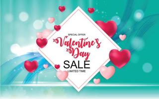 Valentines Day Sale, Discount Card. vector
