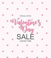 Valentines Day Sale, Discount Card. Vector Illustration