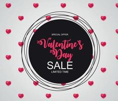 venta de san valentín, tarjeta de descuento. ilustración vectorial vector