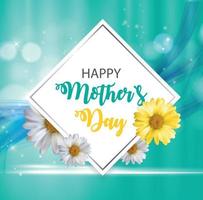 Happy Mother Day Cute Background with Flowers. Vector Illustration