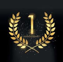 Template Logo 1 Year Anniversary Vector Illustration