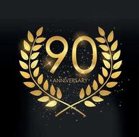 Template Logo 90 Years Anniversary Vector Illustration