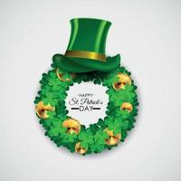 Happy Saint Patricks Day, 17 March Background with Clover Leaves. Vector Illustration